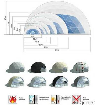 Dome awning structures.