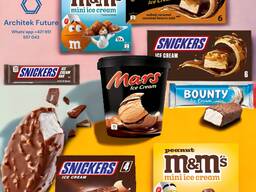 Mars, Bounty, Twix, Snickers, M&amp;M’s