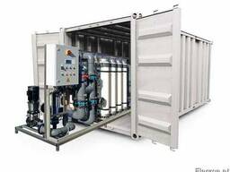 Modular water treatment systems in containers