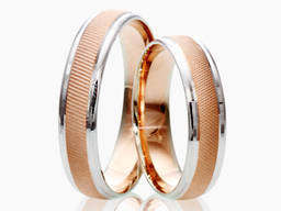Обручальные кольца с комбинированными цветами золота.